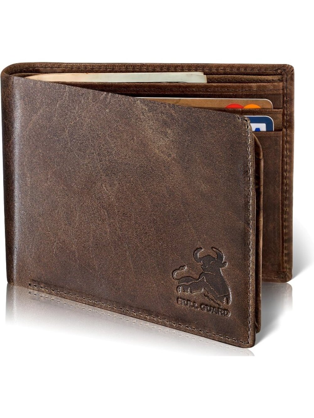 Men's Wild Grizzly Brown Top Leather Premium Leather RFID Wallet